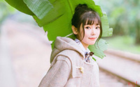 丸子头美少女户外写真(10)