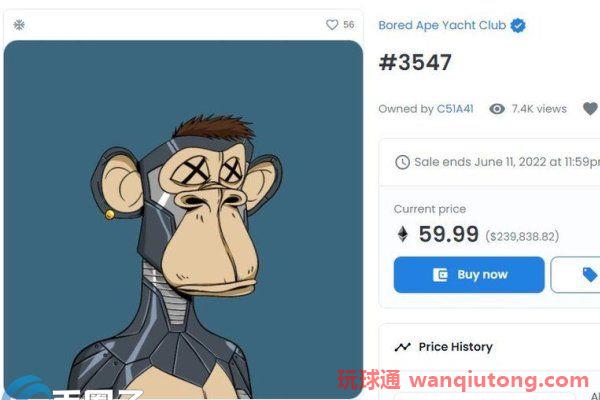 乌龙指事件作祟！30万美元无聊猿NFT以3千美元售出